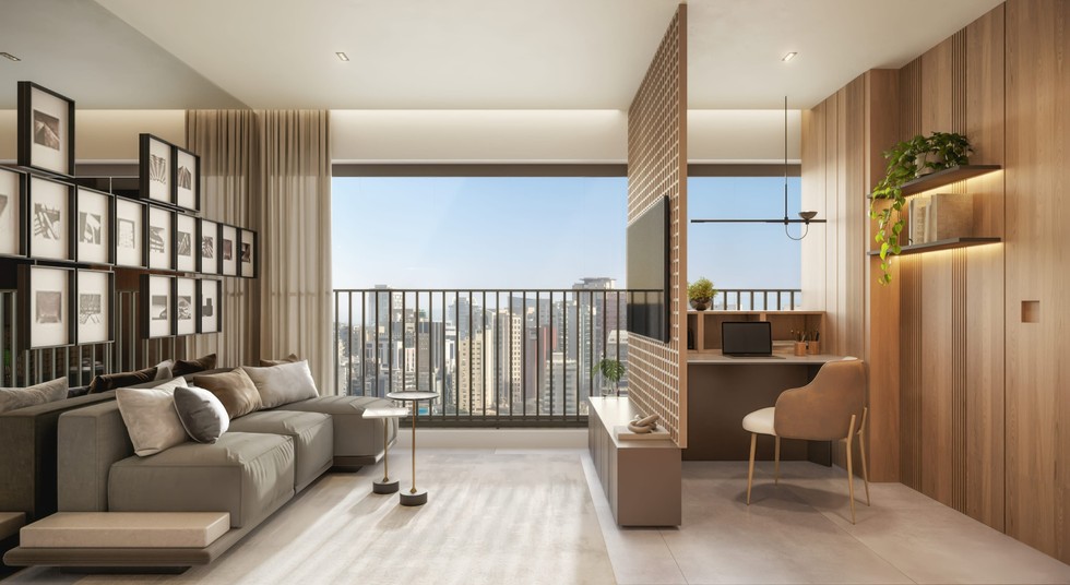 Orla Paulistana - Living + Home Office - Apto 33m²