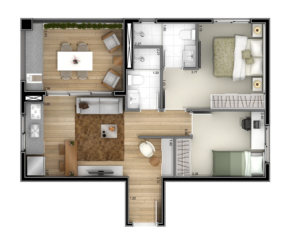 Roof garden bella cintra_2 dorms_56m_global realty